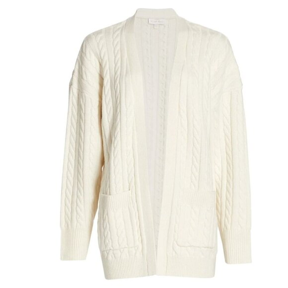 Ronny Kobo Sweater Womens Extra Small Ivory Oversized Wool Cashmere Cardigan - Picture 10 of 11